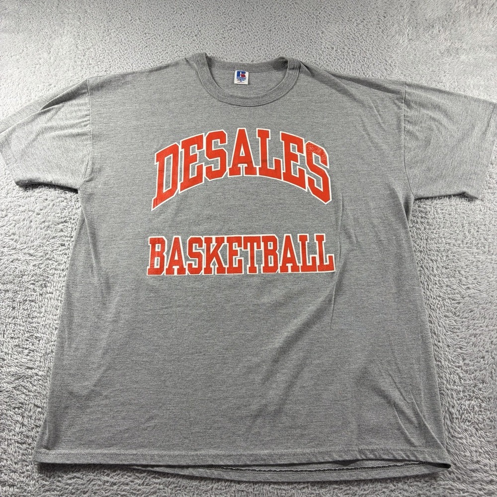 Desales Basketball Vintage Shirt Mens XL Russell Gray Made in USA